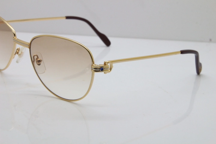 Cartier 1156479 Original Sunglasses In Gold Brown Lens