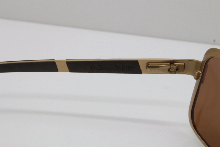 CARTIER T8200703 Sunglasses In Gold Brown Lens