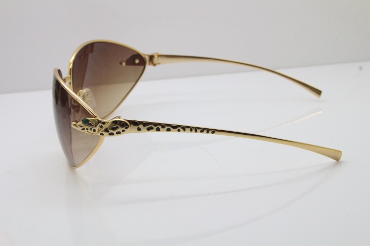 CARTIER Series Limited 1525/2000 Original Sunglasses In Gold Light Brown Lens