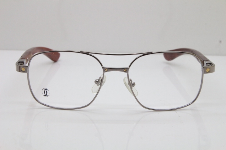 Cartier EDITON SANTOS DUMONT Wood 5037821 Original Eyeglasses In Gun Metal