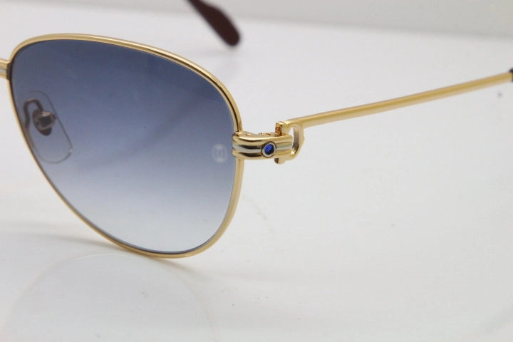 Cartier 1156479 Original Sunglasses In Gold Gray Lens