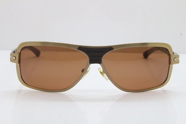 CARTIER T8200703 Sunglasses In Gold Brown Lens