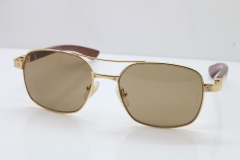 Cartier EDITON SANTOS DUMONT Wood 5037821 Original Sunglasses In Gold Brown Lens