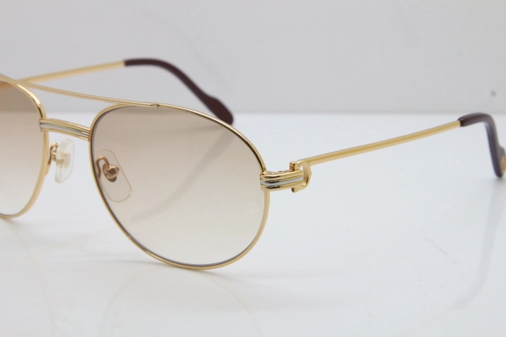 Cartier 1191437 Original Sunglasses In Gold Brown Lens