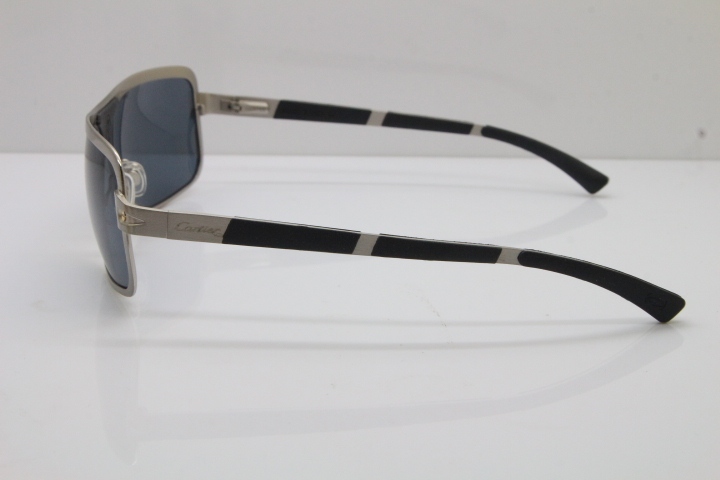 CARTIER T8200703 Original Sunglasses In Silver Dark Lens