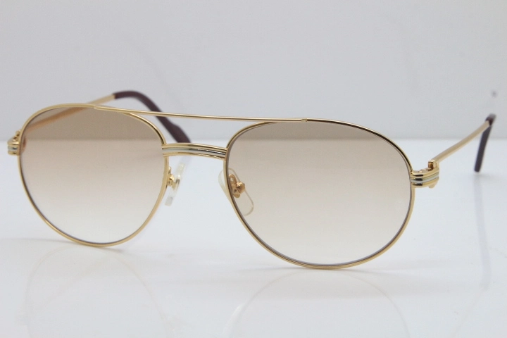 Cartier 1191437 Original Sunglasses In Gold Brown Lens