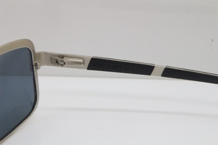 CARTIER T8200703 Original Sunglasses In Silver Dark Lens