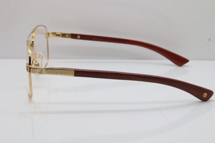 Cartier EDITON SANTOS DUMONT Wood 5037821 Original Eyeglasses In Gold