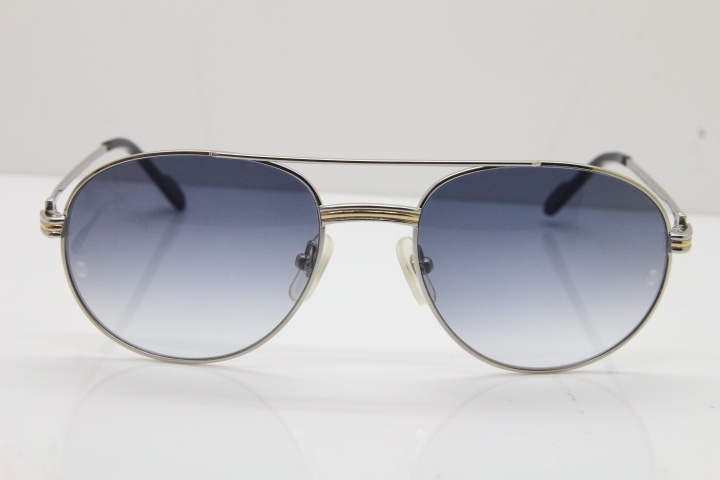 Cartier 1191437 Original Sunglasses In Silver Brown Lens