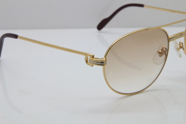 Cartier 1191437 Original Sunglasses In Gold Brown Lens