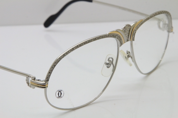 Cartier Crown Diamond 1112530 Original Eyeglasses In Silver