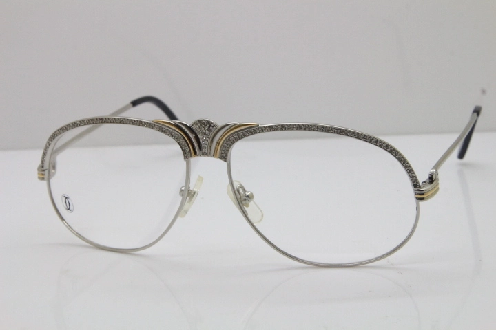 Cartier Crown Diamond 1112530 Original Eyeglasses In Silver