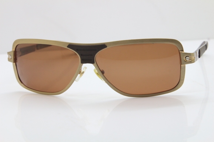 CARTIER T8200703 Sunglasses In Gold Brown Lens