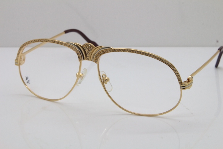 Cartier Crown Diamond 1112530 Original Eyeglasses In Gold