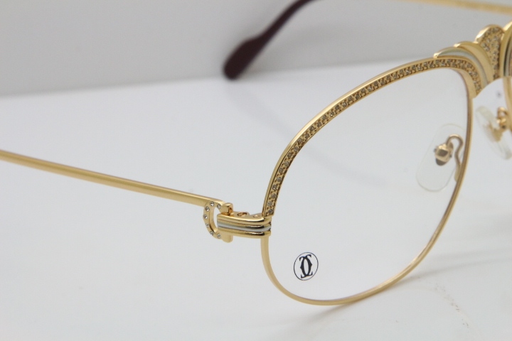 Cartier Crown Diamond 1112530 Original Eyeglasses In Gold