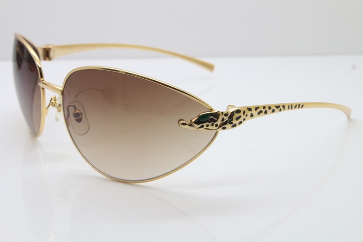 CARTIER Series Limited 1525/2000 Original Sunglasses In Gold Light Brown Lens