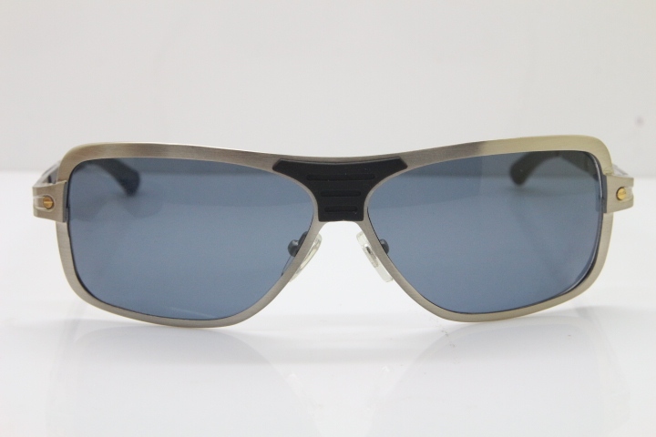 CARTIER T8200703 Original Sunglasses In Silver Dark Lens