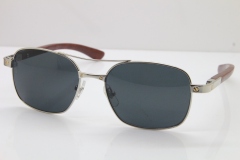 Cartier EDITON SANTOS DUMONT Wood 5037821 Original Sunglasses In Silver Dark Lens