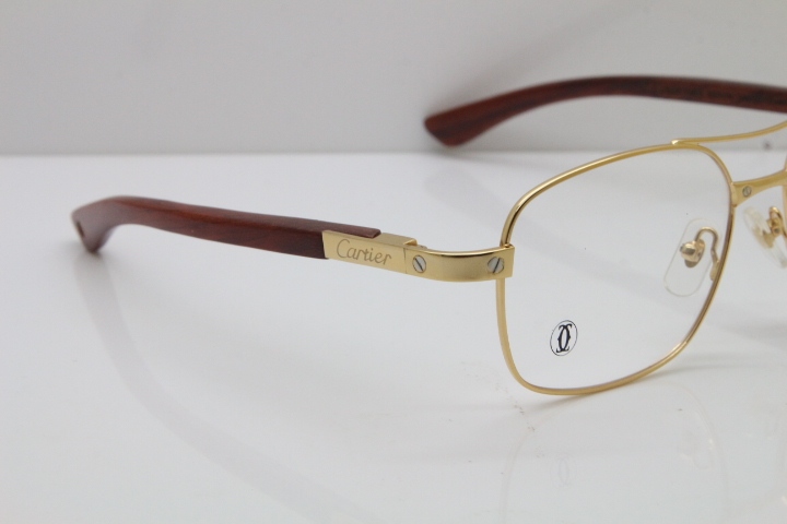 Cartier EDITON SANTOS DUMONT Wood 5037821 Original Eyeglasses In Gold