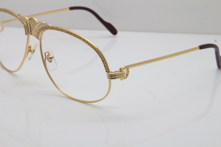 Cartier Crown Diamond 1112530 Original Eyeglasses In Gold