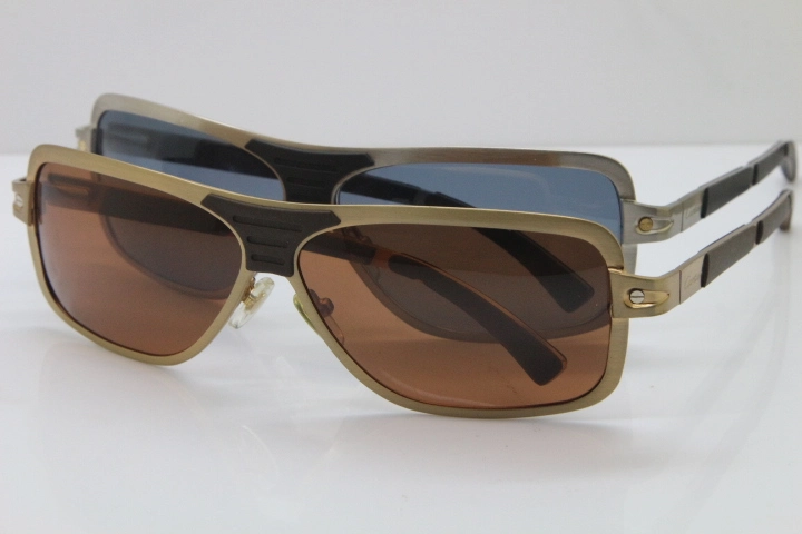 CARTIER T8200703 Original Sunglasses In Silver Dark Lens