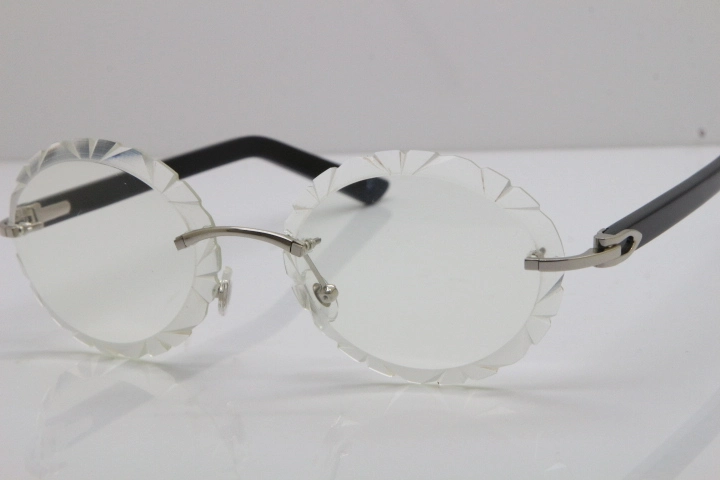 Cartier Optical Rimless T8200761 Eyeglasses In Gold Carved Lens