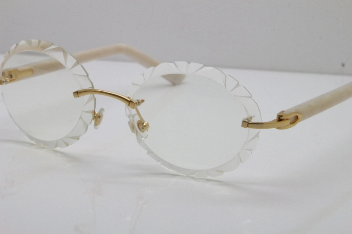 Cartier Optical Rimless T8200761 Eyeglasses In Gold Carved Lens