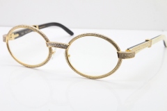 Cartier T7550178 White Inside Black Buffalo Horn Smaller Big Stones Vintage Eyeglasses In Gold（Limited edition）