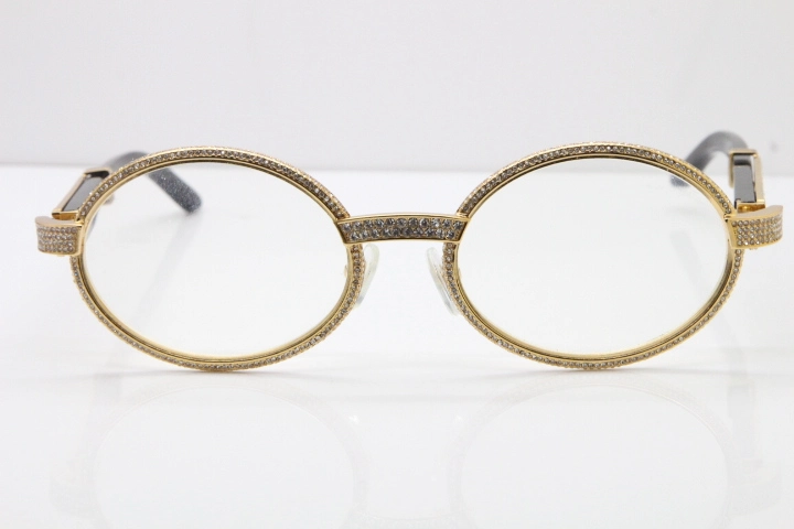 Cartier T7550178 Black Buffalo Horn Smaller Big Stones Vintage Eyeglasses In Gold（Limited edition）