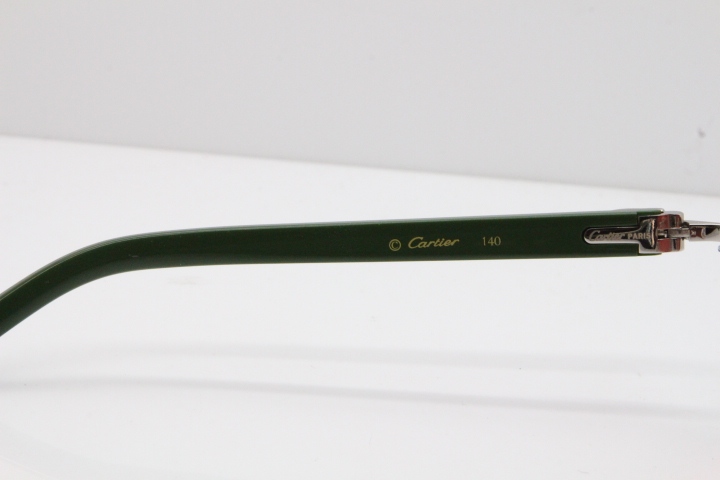 Cartier Rimless 3524012 Heart Green Aztec sunglasses in Gold Red Lens