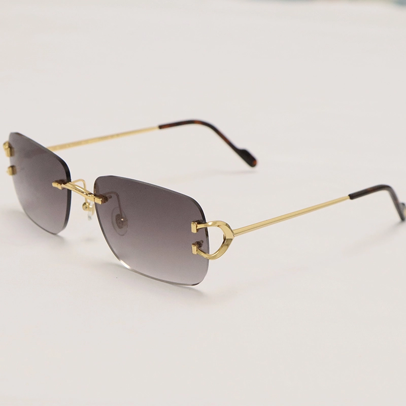 Cartier PICCADILLY CT3440 BIG C Decor Gold Occhiali Frame Rimless SunGlasses Size:57-19-145MM