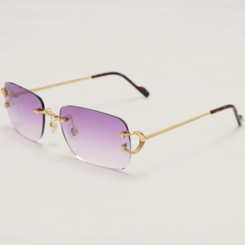 Cartier PICCADILLY CT3440 BIG C Decor Gold Occhiali Frame Rimless SunGlasses Size:57-19-145MM