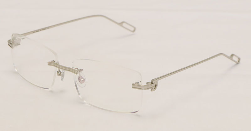 Cartier Metal Diamond Cut Lens Rimless CT01130-02 Sunglasses Size:57