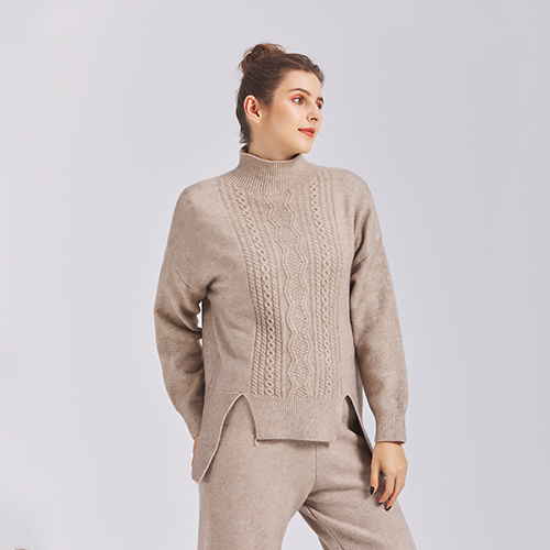 Knitwear manufacturers custom turtleneck weater 100% cashmere knit women's sweater