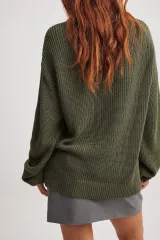 Round neck knitted sweater pullover casual warm color can be customized