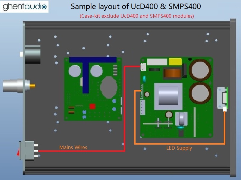 (B265a-M4) DIY Mono Case-kit for Hypex UcD400