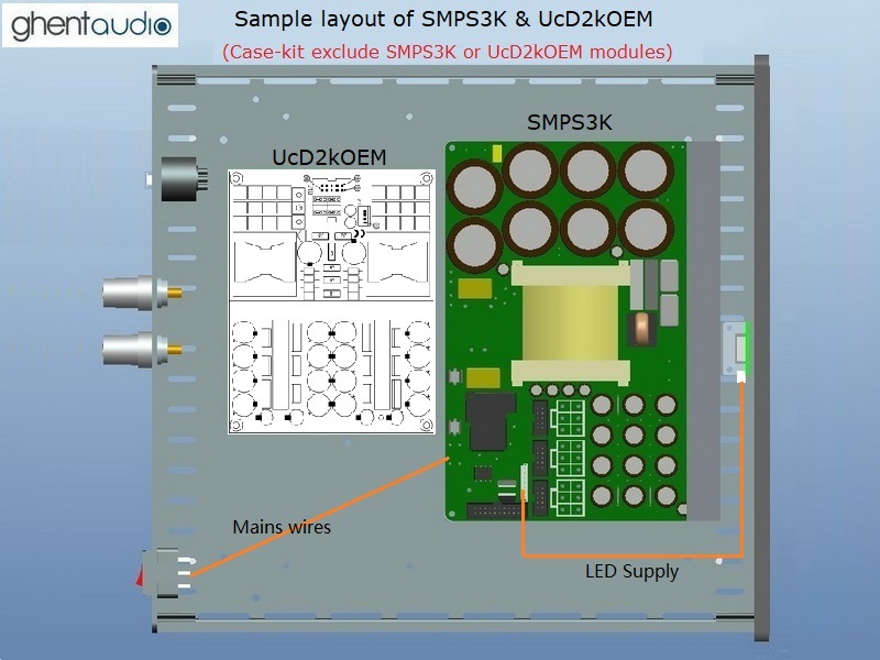 (D315c-M2) DIY Mono Case-kit for Hypex UcD2K