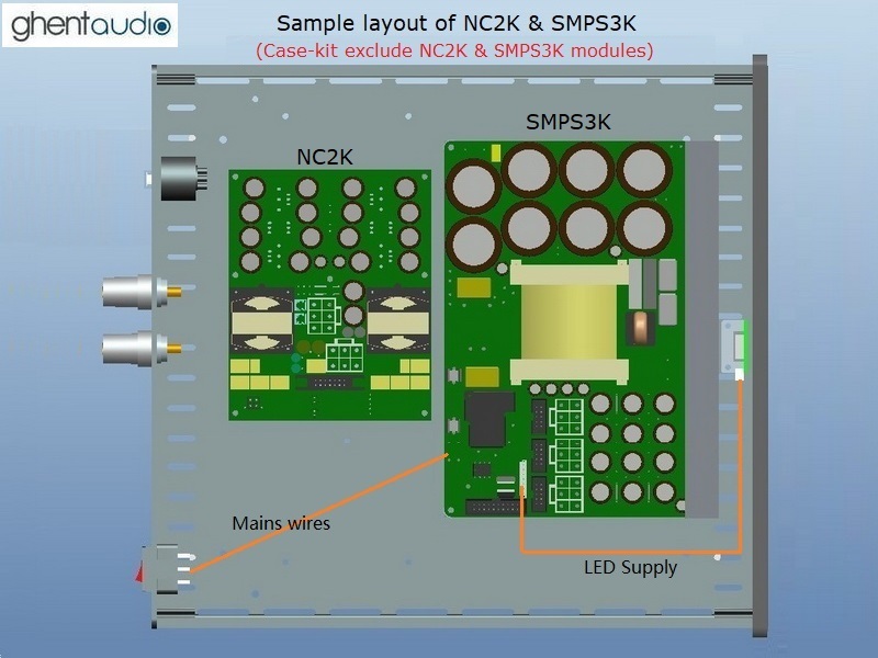 (D315c-M1) DIY Mono Case-kit for Hypex Ncore NC2K