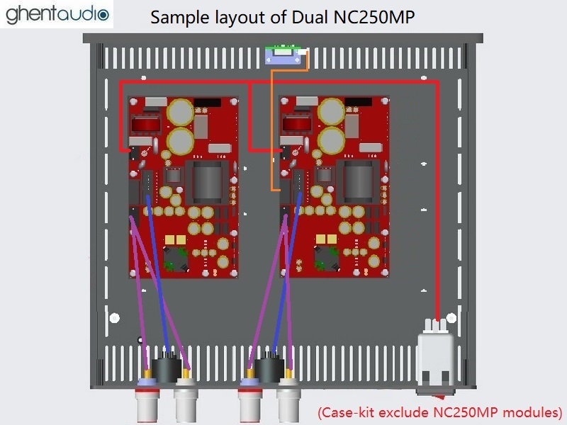 (D265b-S1) DIY 4CH Case-kit for Hypex 2 x NC250MP
