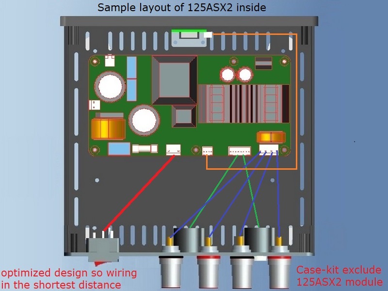 (B180b-S2) DIY Stereo Case-kit for ICEpower 125ASX2