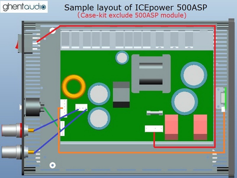 (B265b-M1X) DIY Mono Case-kit for ICEpower 250ASP