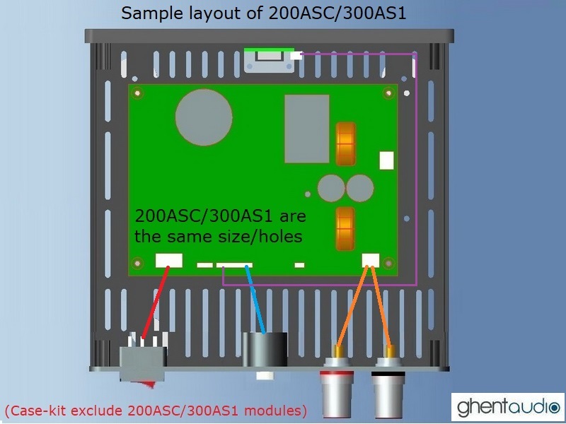 (B180b-M2) DIY Mono Case-kit for ICEpower 200ASC / 300AS1