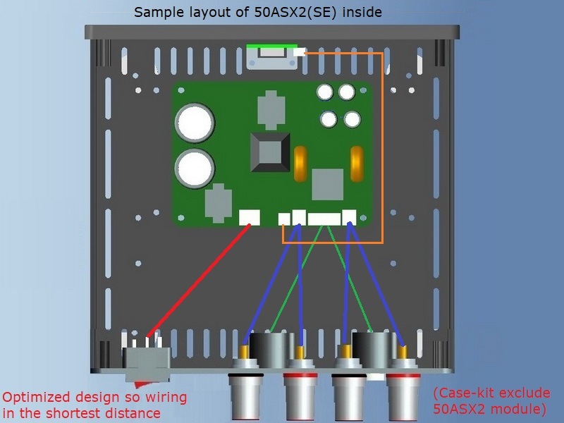 (B180b-S1) DIY Stereo Case-kit for ICEpower 50ASX2SE