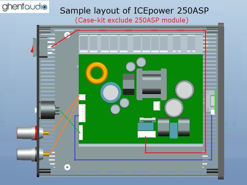 (B236a-M1a) DIY Mono Case-kit for ICEpower 250ASP