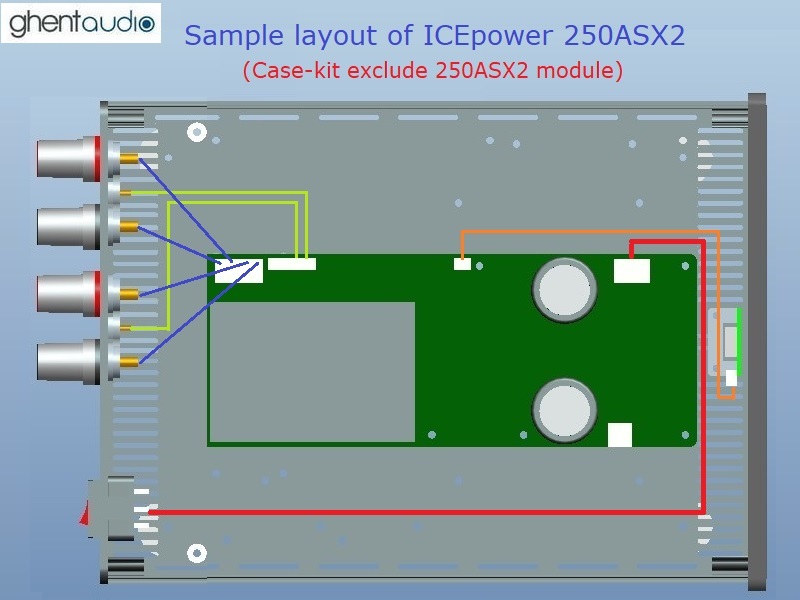 (B265b-S2) DIY Stereo Case-kit for ICEpower 250ASX2