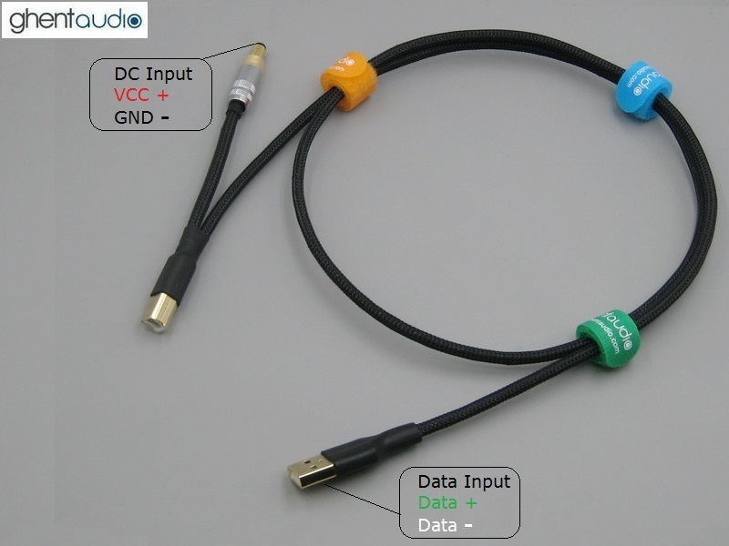 (U22) Type-B to [Type-A + DC-Input] splitting USB Y-Cable