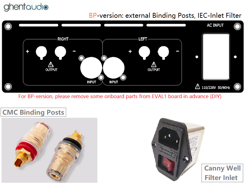 (C315b-S1b) DIY Stereo Case-kit for Purifi EVAL1 (ext. Binding Posts)