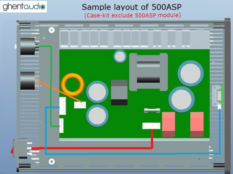 (B265b-M1S) DIY Mono Case-kit for ICEpower 500ASP (speakON)