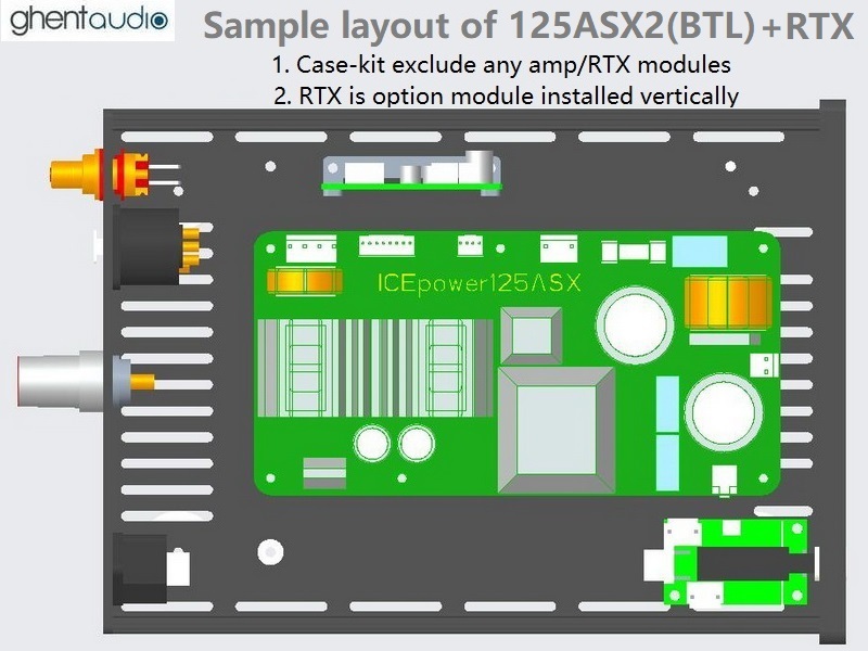 (A215-M2) DIY Mono Case-kit for ICEpower 125ASX2(BTL mode)