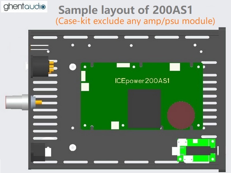 (A215-M2) DIY Stereo Case-kit for ICEpower 125ASX2(BTL mode)